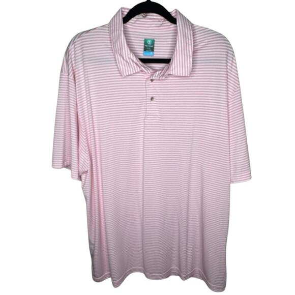 Pro Tour Other - Pro Tour Golf Polo XXL Mens Pink Striped Short Sleeve Casual Active Resort